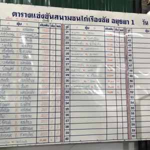 ผลสรุปสนามเรืองชัยอยุธยา 1 ประจำวันอาทิตย์ที่15 กันยายน 2562