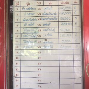 ผลสรุปสนามบ้านเขาดิน ประจำวันอาทิตย์ที่15 กันยายน 2562