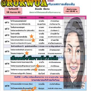 โปรแกรมวัวชนจากสนามกีฬาชนโคบ้านท่าหรั่ง 2562/9/16
