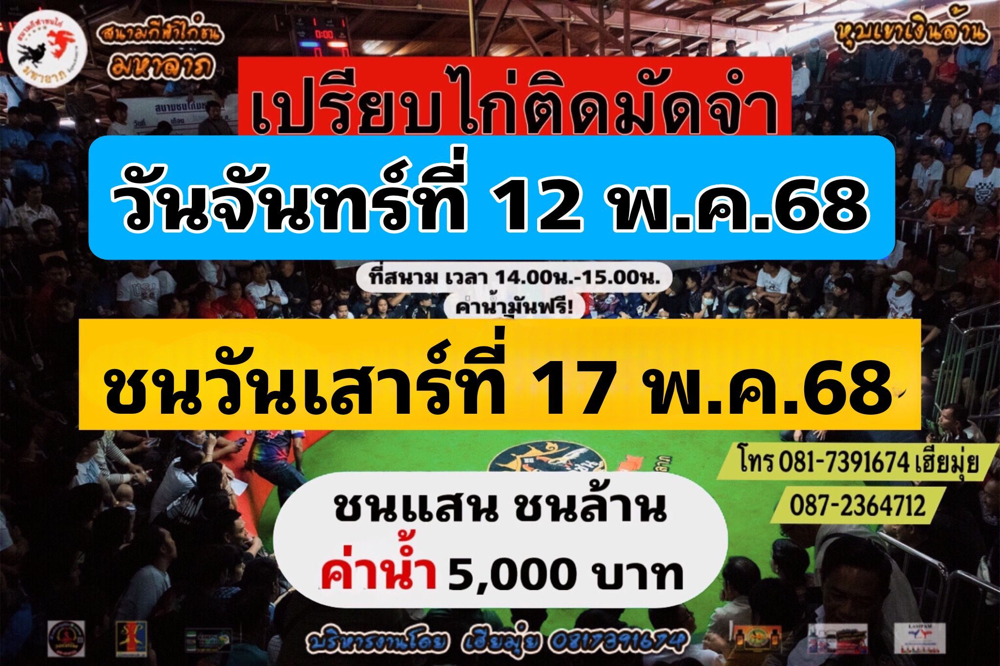 นัดเปรียบไก่ สนามชนไก่มหาลาภ